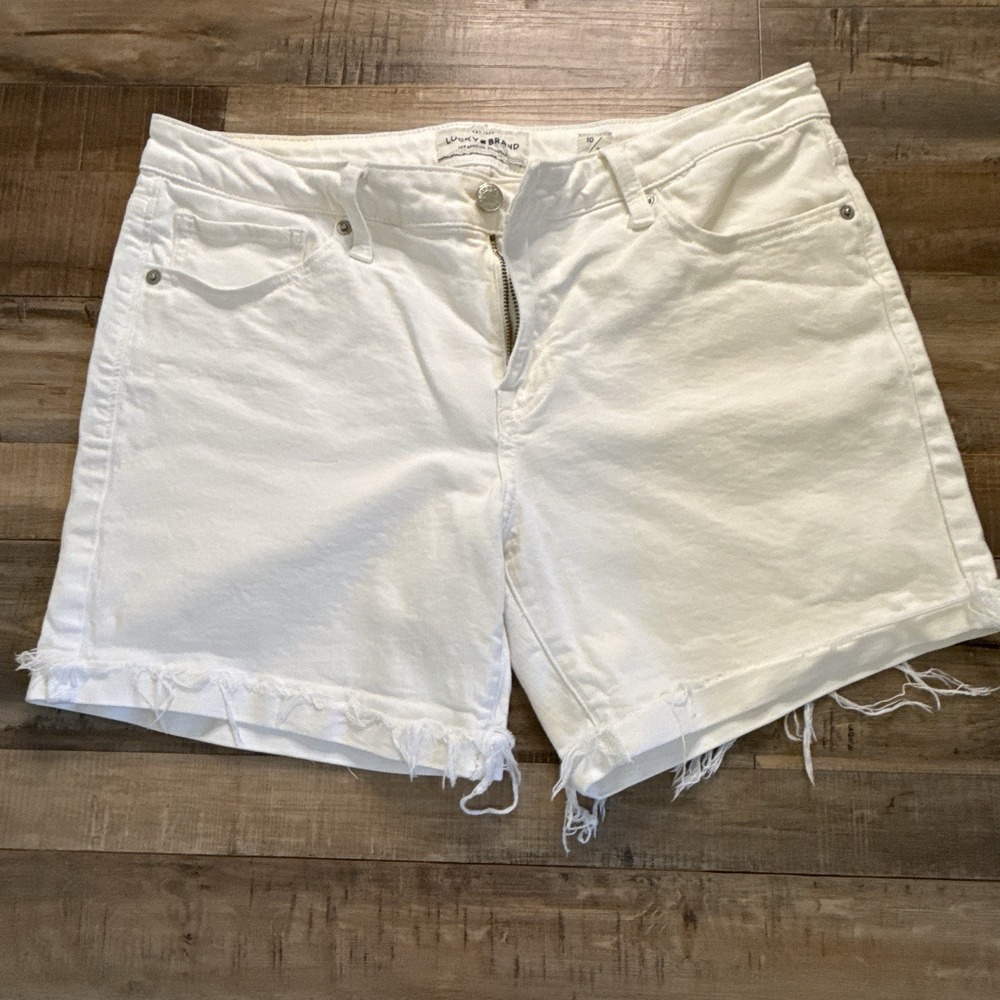 Lucky Brand Women's Mid-Rise "The Roll Up" Shorts in Clean White Sz 10/30